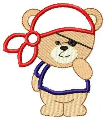 Pirate Bear embroidery designs - Pirate embroidery design machine embroidery pattern - Sailor bear applique design Teddy embroidery nautical Marcia Embroidery