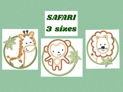 Safari embroidery designs - Lion embroidery design machine embroidery pattern - Giraffe embroidery file - monkey embroidery lion applique Marcia Embroidery
