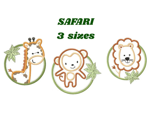 Safari embroidery designs - Lion embroidery design machine embroidery pattern - Giraffe embroidery file - monkey embroidery lion applique Marcia Embroidery