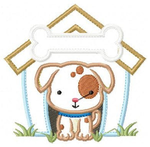 Dog embroidery designs - Doghouse embroidery design machine embroidery pattern - kid embroidery file - dog applique design Dog house design