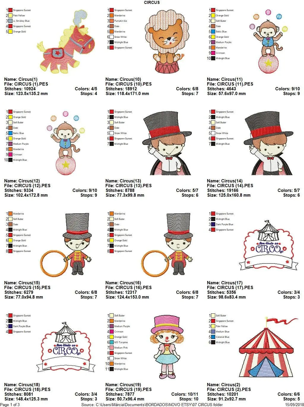 Circus embroidery designs - Clown embroidery design machine embroidery pattern - Magician embroidery file - boy kid embroidery download Marcia Embroidery