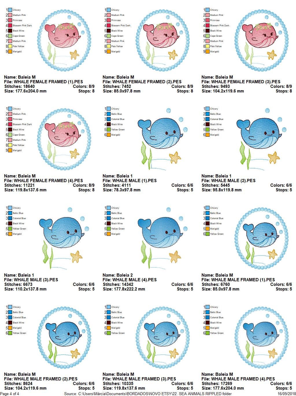 Sea Animal embroidery designs - Whale embroidery design machine embroidery pattern - Seahorse embroidery file - Jellyfish embroidery baby