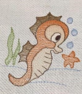 Sea Animal embroidery designs - Whale embroidery design machine embroidery pattern - Seahorse embroidery file - Jellyfish embroidery baby