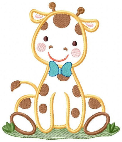 Giraffe embroidery design - Animal embroidery designs machine embroidery pattern - Baby boy embroidery file - Giraffe applique digital file