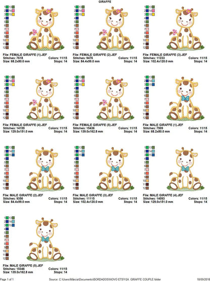 Giraffe embroidery design - Animal embroidery designs machine embroidery pattern - baby girl embroidery file - giraffe applique design Marcia Embroidery