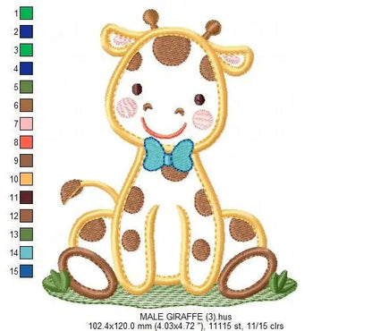Giraffe embroidery design - Animal embroidery designs machine embroidery pattern - baby girl embroidery file - giraffe applique design Marcia Embroidery