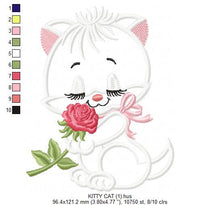 Laden Sie das Bild in den Galerie-Viewer, Cat embroidery design - Kitty embroidery designs machine embroidery pattern - Pet embroidery file - baby girl embroidery cat applique design
