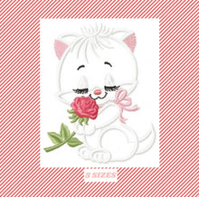 Load image into Gallery viewer, Cat embroidery design - Kitty embroidery designs machine embroidery pattern - Pet embroidery file - baby girl embroidery cat applique design
