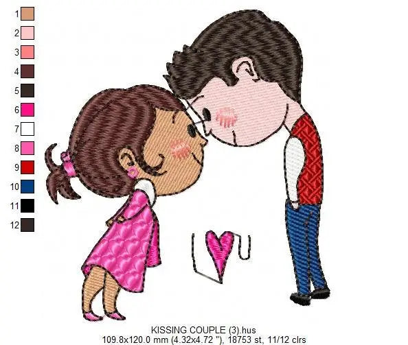 Love embroidery designs - Valentines embroidery design machine embroidery pattern - couple embroidery - romantic design girlfriend boyfriend Marcia Embroidery