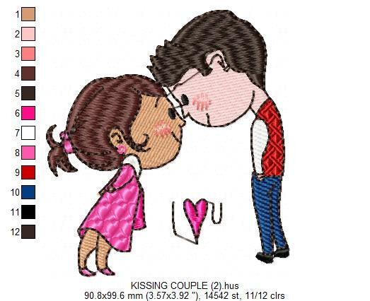 Couple in Love Embroidery Designs - NextEmbroidery