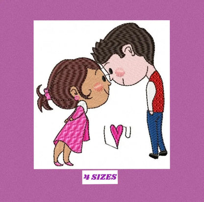 Love embroidery designs - Valentines embroidery design machine embroidery pattern - couple embroidery - romantic design girlfriend boyfriend Marcia Embroidery