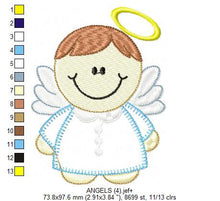 Carica l&#39;immagine nel visualizzatore di Gallery, Angel embroidery designs - boy embroidery design machine embroidery pattern - baby girl embroidery file - baby angel applique design baptism
