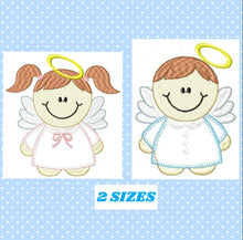 Laden Sie das Bild in den Galerie-Viewer, Angel embroidery designs - boy embroidery design machine embroidery pattern - baby girl embroidery file - baby angel applique design baptism
