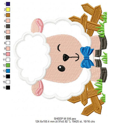 Sheep embroidery design - Lamb embroidery designs machine embroidery pattern - baby embroidery file - newborn embroidery sheep applique