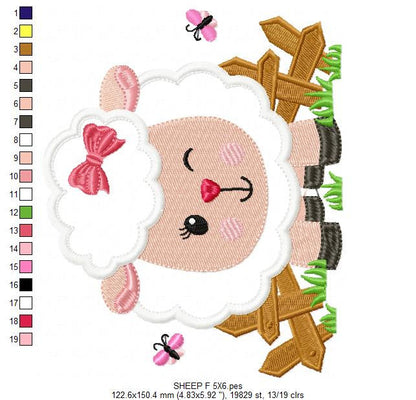 Sheep embroidery design - Lamb embroidery designs machine embroidery pattern - baby embroidery file - newborn embroidery sheep applique