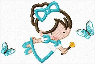Fairy embroidery design - Fantasy magical Pixie with flowers embroidery machine pattern - Fairy godmother applique design - Instant download Marcia Embroidery