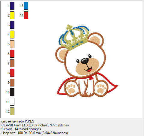 Bear embroidery designs - Teddy embroidery design machine embroidery pattern - King bear embroidery - Bear applique design baby boy design