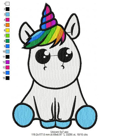 Unicorn embroidery designs - Baby girl embroidery design machine embroidery pattern - teenager Fantasy embroidery file - instant download Marcia Embroidery