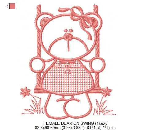 Bear embroidery designs - Teddy embroidery design machine embroidery pattern - girl embroidery file - baby embroidery applique design Marcia Embroidery