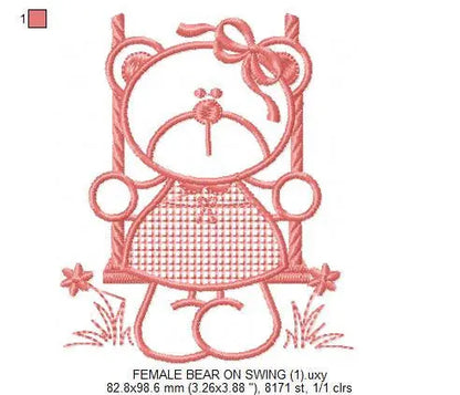 Bear embroidery designs - Teddy embroidery design machine embroidery pattern - girl embroidery file - baby embroidery applique design Marcia Embroidery