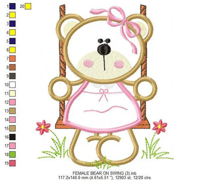 Bear embroidery designs - Teddy embroidery design machine embroidery pattern - girl embroidery file - baby embroidery applique design Marcia Embroidery