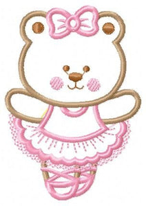 Bear embroidery designs - Ballerina embroidery design machine embroidery pattern - Ballet embroidery file - girl embroidery bear applique