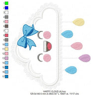 Load image into Gallery viewer, Cloud embroidery design - Rain embroidery designs machine embroidery pattern - Baby girl embroidery file - Kid embroidery cloud applique
