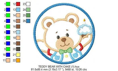 Bear embroidery designs - Teddy embroidery design machine embroidery pattern - Teddy bear applique - boy embroidery file instant download Marcia Embroidery