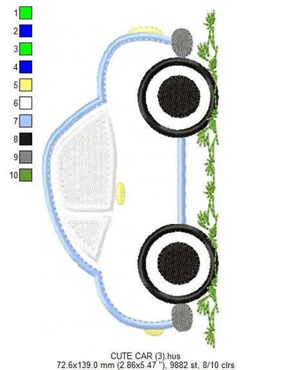 Car embroidery designs - Automobile Vehicle machine embroidery pattern - Car applique design - baby boy file - Instant digital download pes Marcia Embroidery