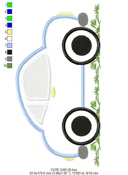 Car embroidery designs - Automobile Vehicle machine embroidery pattern - Car applique design - baby boy file - Instant digital download pes Marcia Embroidery