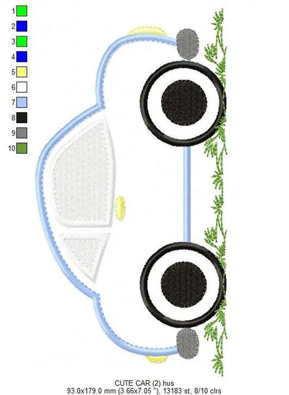 Car embroidery designs - Automobile Vehicle machine embroidery pattern - Car applique design - baby boy file - Instant digital download pes Marcia Embroidery