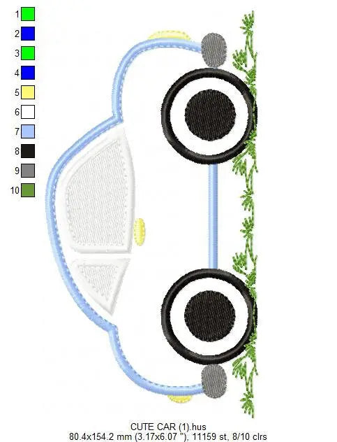 Car embroidery designs - Automobile Vehicle machine embroidery pattern - Car applique design - baby boy file - Instant digital download pes Marcia Embroidery