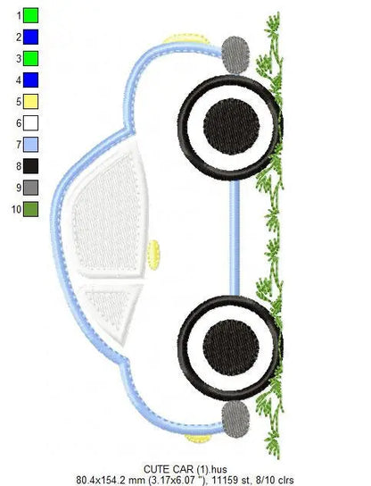 Car embroidery designs - Automobile Vehicle machine embroidery pattern - Car applique design - baby boy file - Instant digital download pes Marcia Embroidery