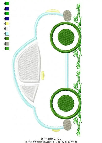 Car embroidery designs - Automobile Vehicle machine embroidery pattern - Car applique design - baby boy file - Instant digital download pes Marcia Embroidery