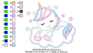 Unicorn embroidery designs - Girl embroidery design machine embroidery pattern - Baby embroidery file - instant download unicorn applique