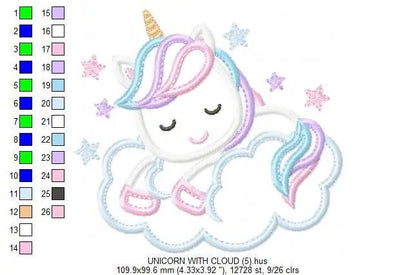 Unicorn embroidery designs - Baby Girl embroidery design machine embroidery pattern - Magical embroidery instant download - unicorn applique Marcia Embroidery