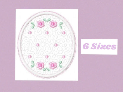 Frame embroidery designs - Quilt embroidery design machine embroidery pattern - baby girl embroidery file - quilt applique design roses Marcia Embroidery