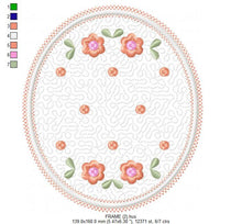 Charger l&#39;image dans la galerie, Frame embroidery designs - Quilt embroidery design machine embroidery pattern - baby girl embroidery file - quilt applique design roses
