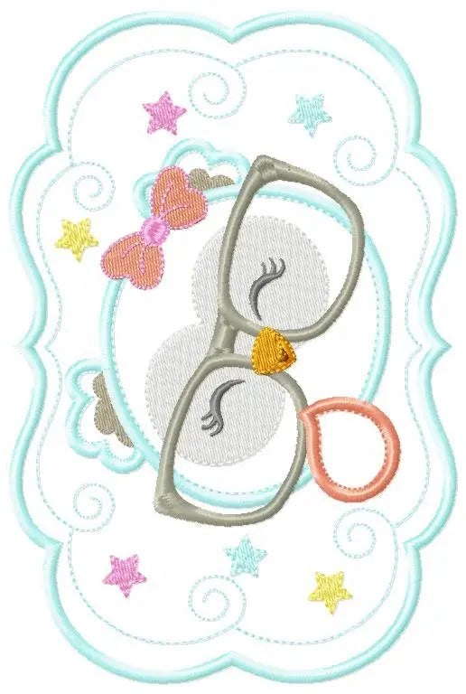Owl embroidery design - Owl with glasses embroidery design machine embroidery pattern - Nursery embroidery file - owl applique teacher Marcia Embroidery