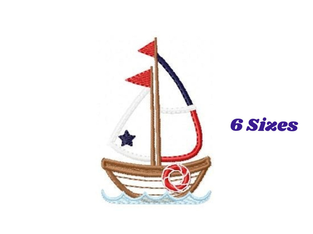 Boat embroidery designs - Sailboat embroidery design machine embroidery pattern - nautical embroidery file - sail boat applique design