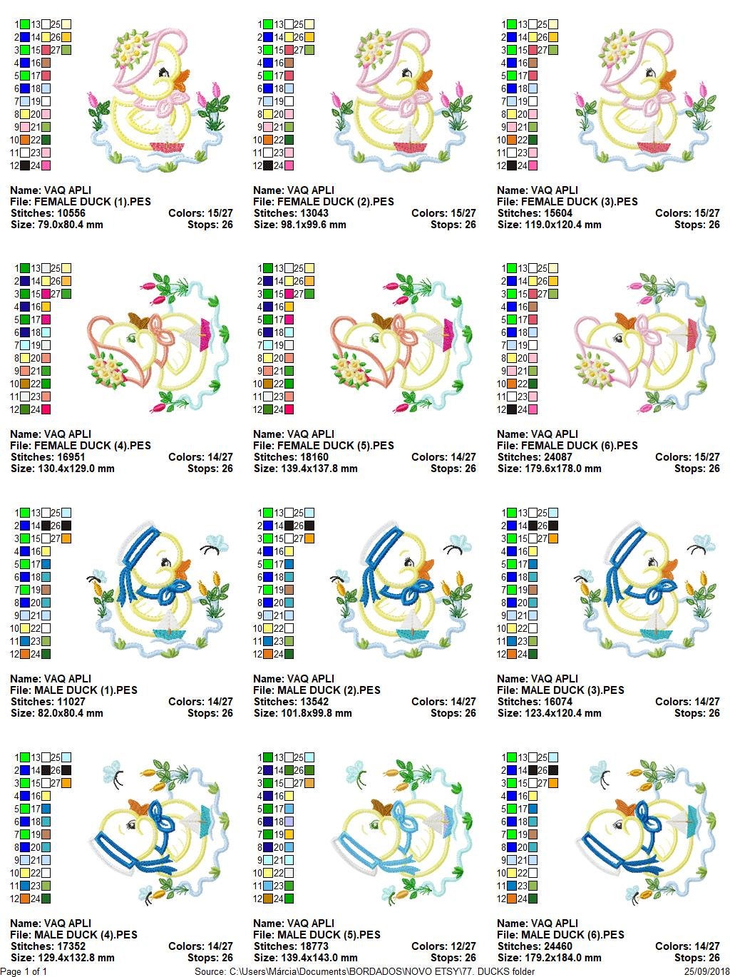 Duck embroidery design - Animal embroidery designs machine embroidery pattern - boy embroidery file - baby girl embroidery duck applique