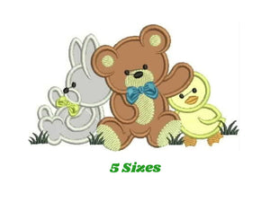 Animals embroidery designs - Bear embroidery design machine embroidery pattern - rabbit embroidery file - duck embroidery applique design