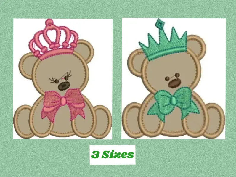 Bear embroidery designs - Teddy embroidery design machine embroidery pattern - King embroidery file Queen embroidery - Bear applique design Marcia Embroidery