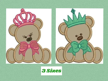 Bear embroidery designs - Teddy embroidery design machine embroidery pattern - King embroidery file Queen embroidery - Bear applique design Marcia Embroidery