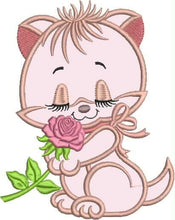 Cargar imagen en el visor de la galería, Cat embroidery design - Kitty embroidery designs machine embroidery pattern - Pet embroidery file - baby girl embroidery cat applique design
