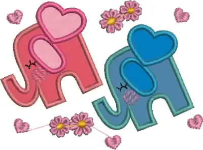 Elephant embroidery designs - Love embroidery design machine embroidery pattern - valentines embroidery file - love applique design download Marcia Embroidery