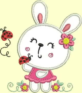 Bunny embroidery designs set - Rabbit applique embroidery design machine embroidery pattern - Girl embroidery - instant digital download pes Marcia Embroidery