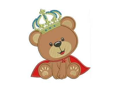 Bear embroidery designs - Teddy embroidery design machine embroidery pattern - King bear embroidery - Bear applique design baby boy design