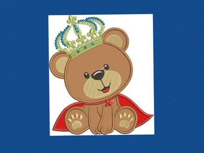 Bear embroidery designs - Teddy embroidery design machine embroidery pattern - King bear embroidery - Bear applique design baby boy design