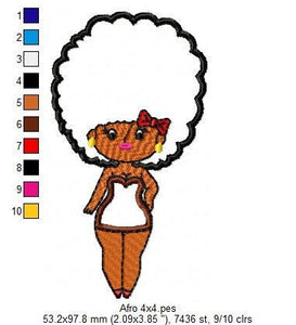 Afro american embroidery designs - Curly hair girl embroidery design machine embroidery pattern - Afro Hair applique design instant download